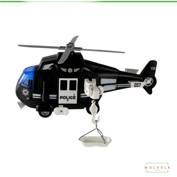 Wolvolk Police👮🏻Helicopter🚁11” w Lights🚨& Sound🚨NIB📦 - Picture 3 of 10